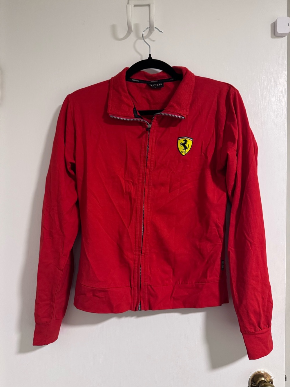 vintage kids ferrari jacket Official Motorsport Red Zip Up Racing Boys 7-12 Y2K